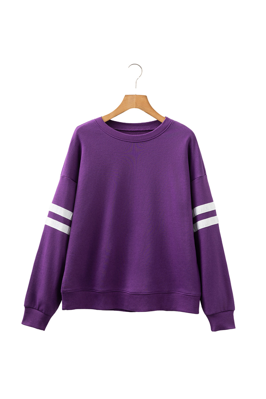 Varsity Striped Sleeve Loose Fit Sweatshirt- 8 Colors