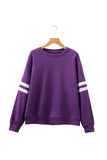 Varsity Striped Sleeve Loose Fit Sweatshirt- 8 Colors