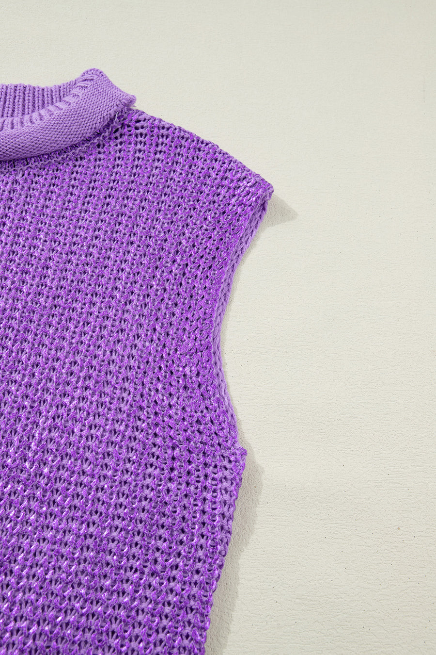 Knit High Neck Cap Sleeve Sweater- 2 Colors