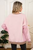 Color Block Waffle Knit Patchwork Oversized Sweatshirt- 3 Colors