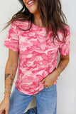 Heathered Camouflage Crew Neck Short Sleeve T-Shirt- 2 Colors