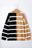 Striped Exposed Seam Patchwork Loose Fit Sweater- 4 Colors
