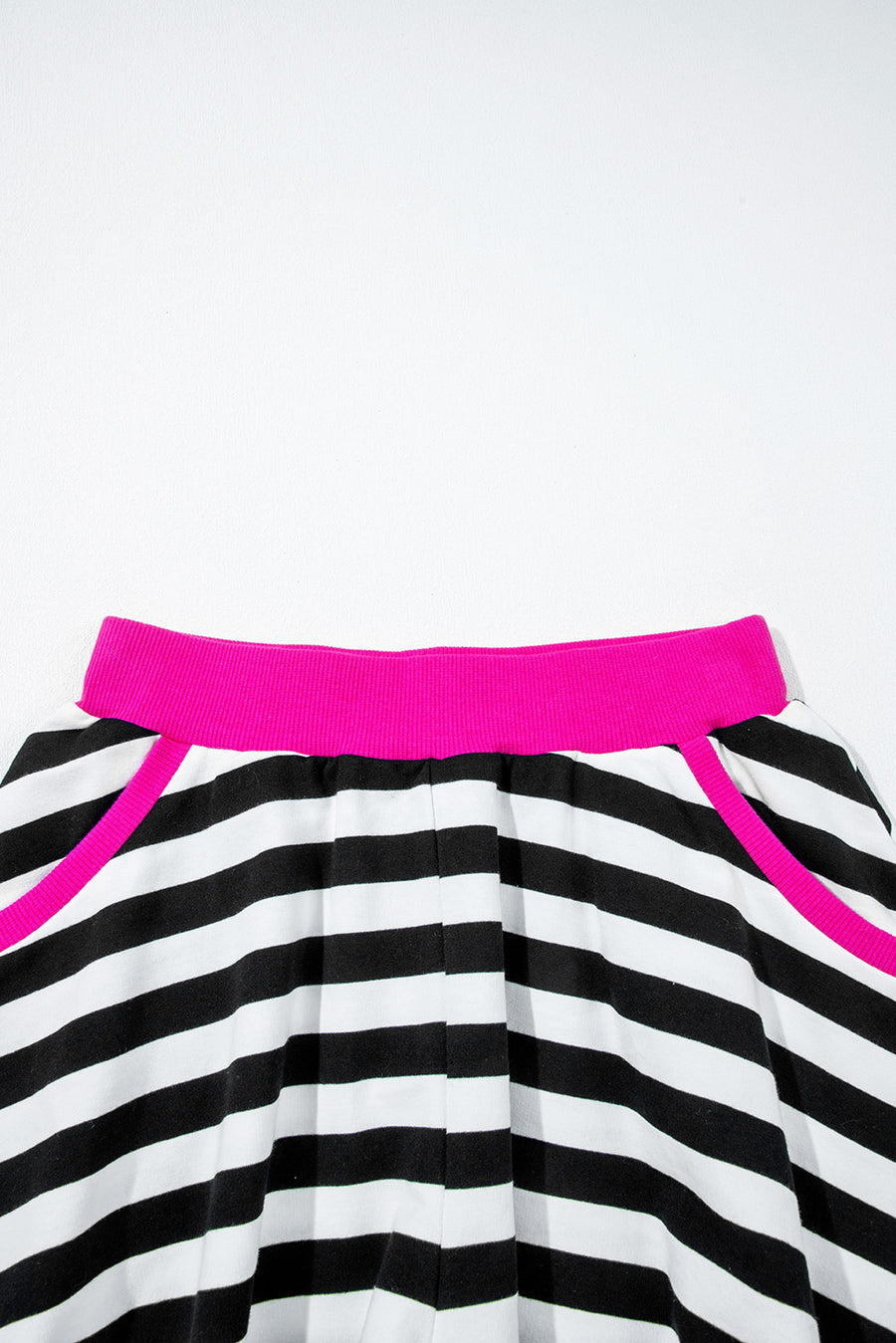 Striped Contrast Trim Long Sleeve Top and Shorts Set- 2 Colors