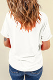 White Fireworks, Bows & Heart Embroidered T-Shirt