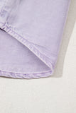 Orchid Petal Double Chest Pocket Button-Up Denim Shirt Dress