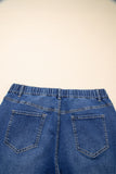 Plus Size Acid Wash Lace-Up Jeans- 4 Colors