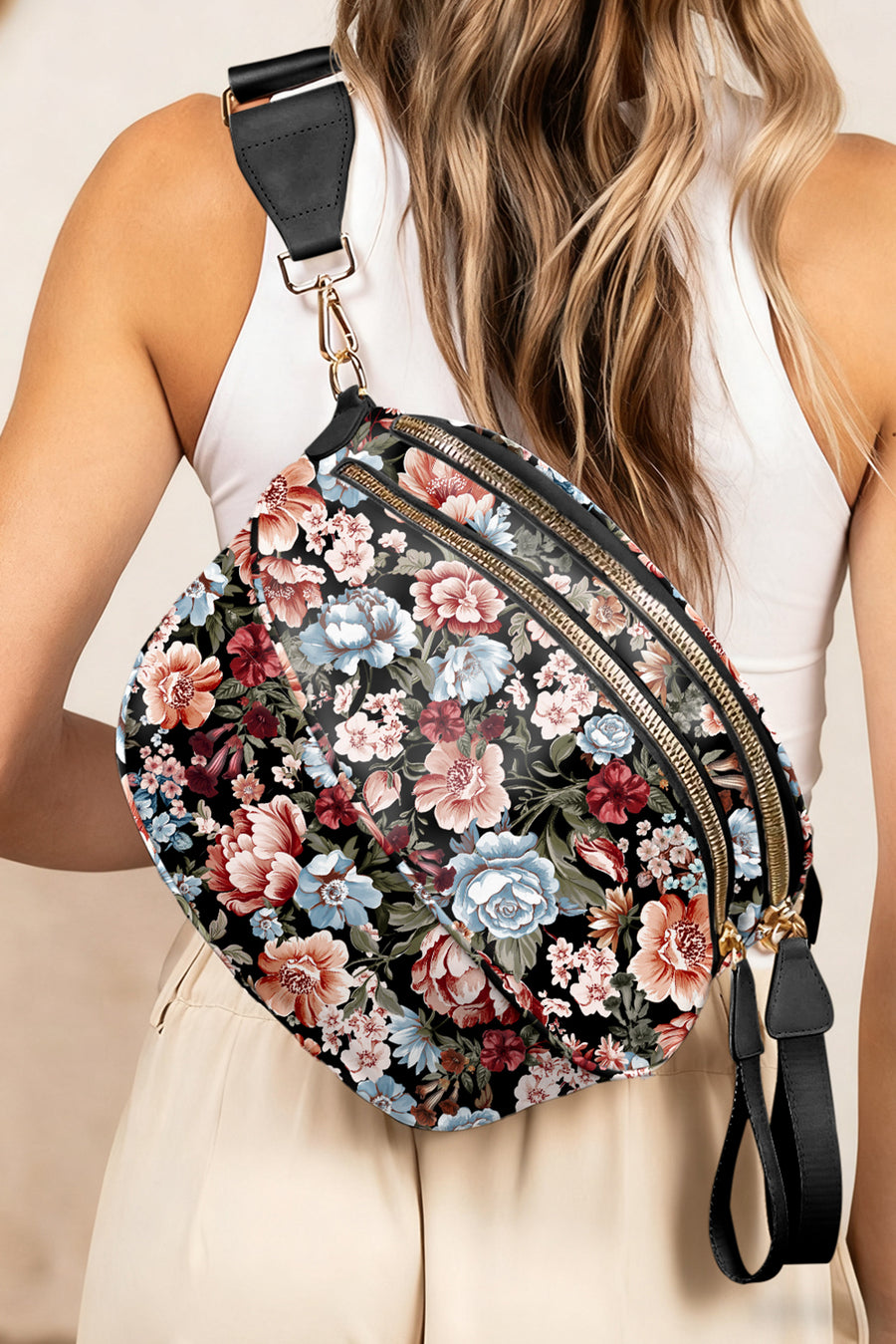 Graphic Print Multi Pocket Crossbody Bag- 4 Styles