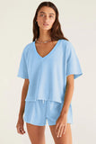 V-Neck Drop Shoulder T-Shirt and Patchwork Shorts Set- 3 Colors