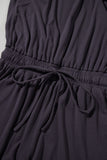 Cut-Out Back Drawstring Knit Romper- 2 Colors