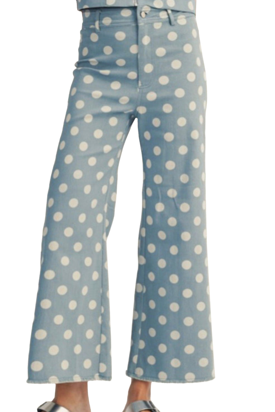 Print Frayed Edge Wide Leg High-Waist Jeans- 7 Styles