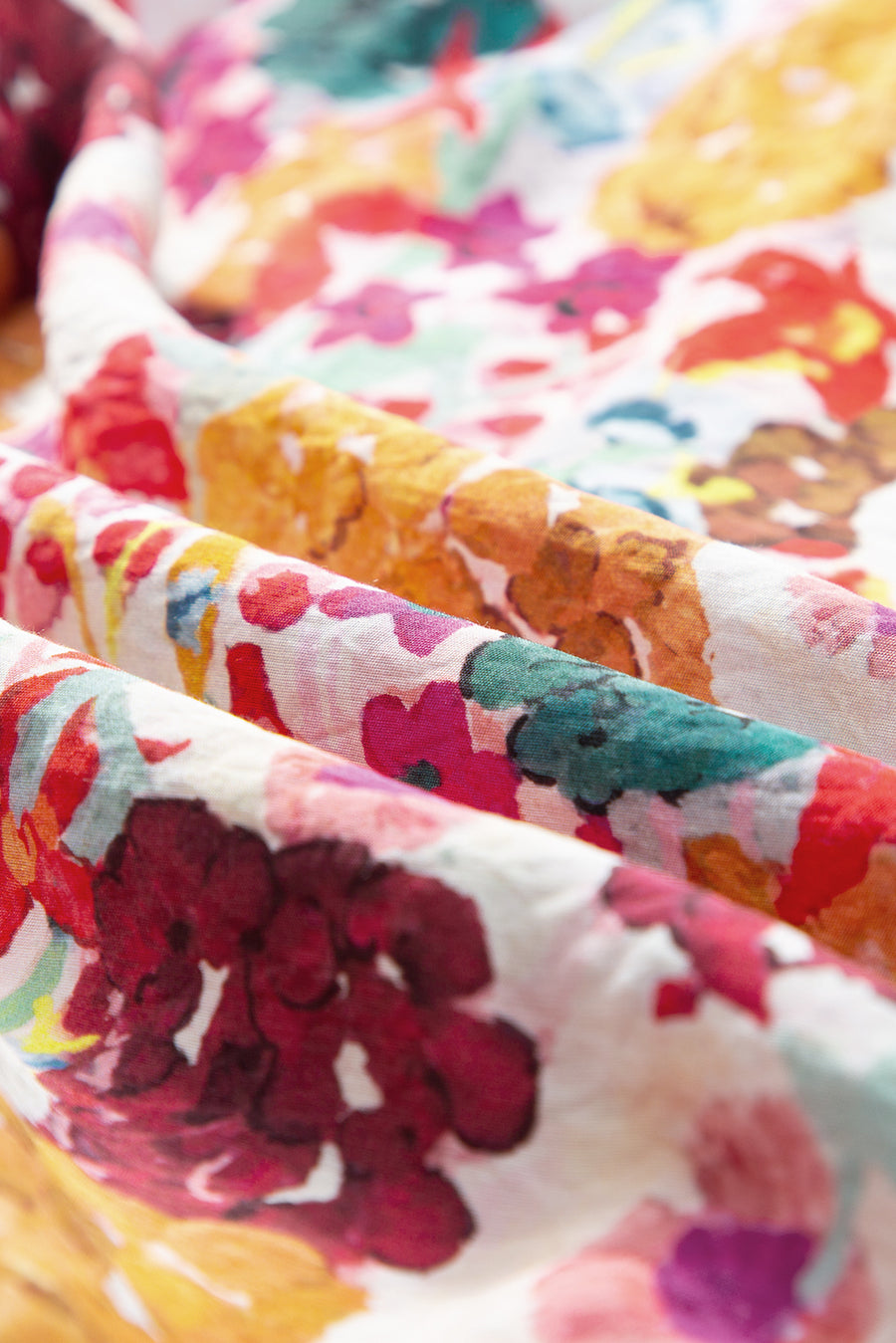 Multicolored Floral Notched Neck Ruffle Mini Dress