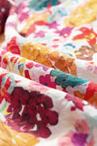 Multicolored Floral Notched Neck Ruffle Mini Dress