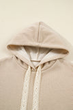 Contrast Drawstring Hoodie and High Waist Pants Corduroy Set- 5 Colors