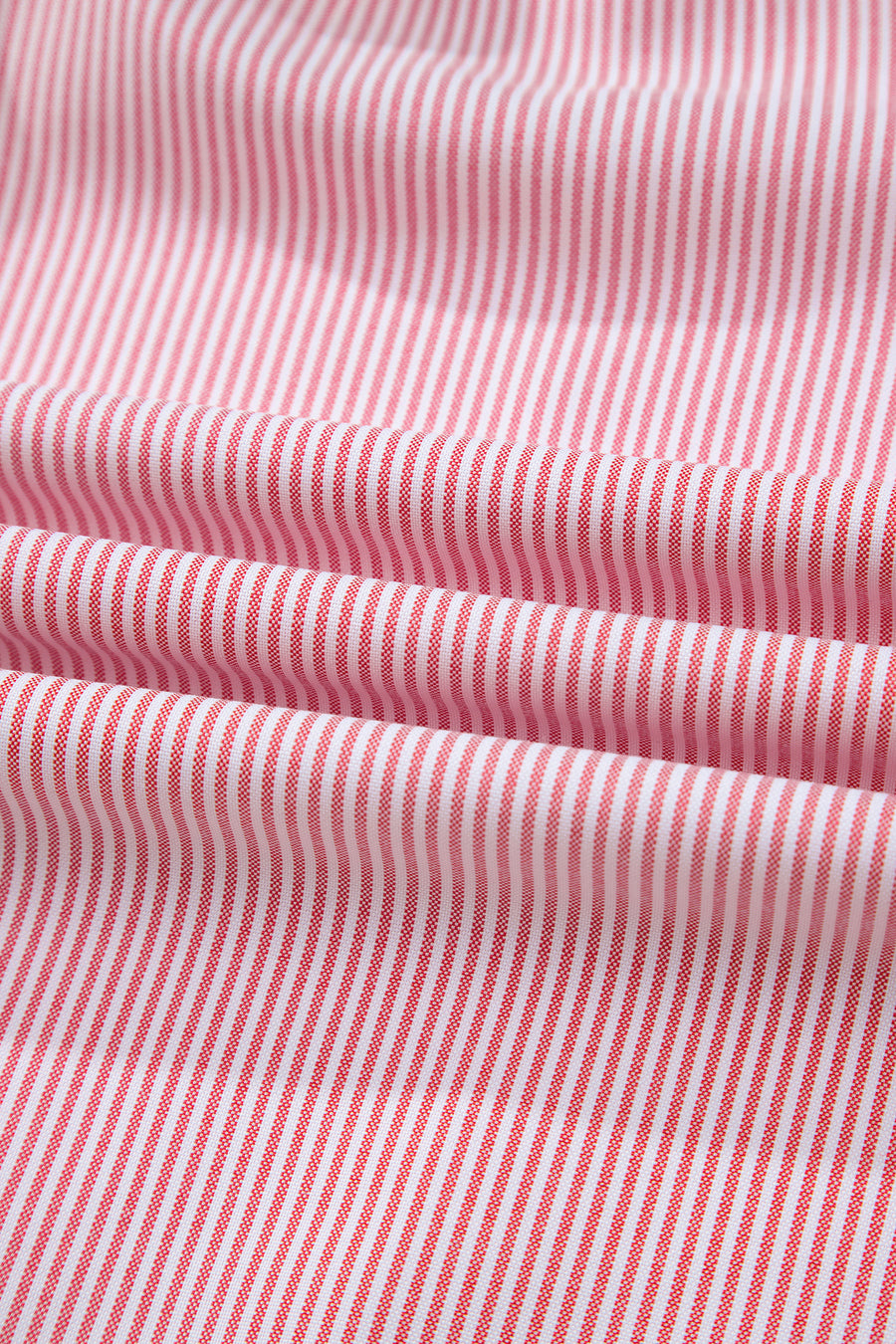 Red Striped Frilled V-Neck Double Ruffled Short Sleeve Blouse