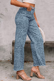Print Frayed Edge Wide Leg High-Waist Jeans- 7 Styles