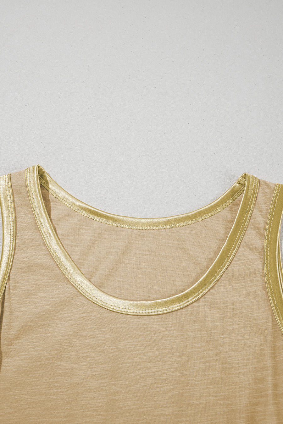 Contrast Trim Crew Neck Tank Top- 2 Colors