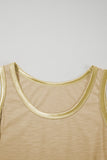 Contrast Trim Crew Neck Tank Top- 2 Colors