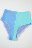 Corded Color Block Square Neck Tankini- 3 Colors
