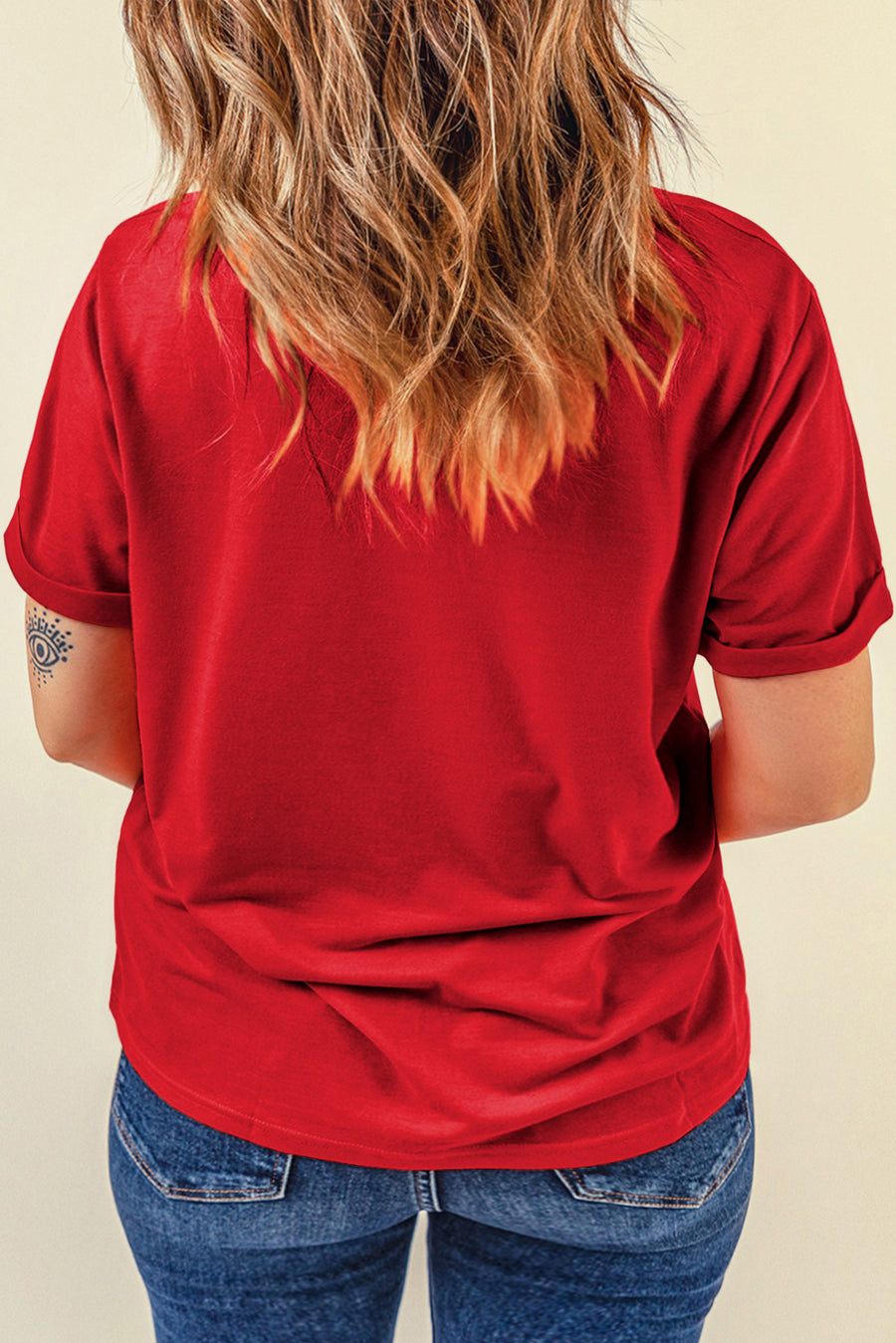 Basic Crew Neck Rolled Sleeve T-Shirt- 12 Colors