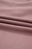 Burgundy Ruched Sweetheart Neck Ribbed Long Sleeve Top