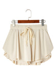 Ribbon Drawstring High-Waist Lined Tennis Skort- 6 Colors