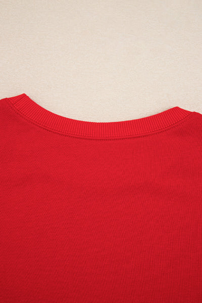 Tillandsia Purple Varsity Stripe Detail Drop Shoulder Pullover Mini Skort Set