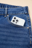 Plus Size Acid Wash Lace-Up Jeans- 4 Colors