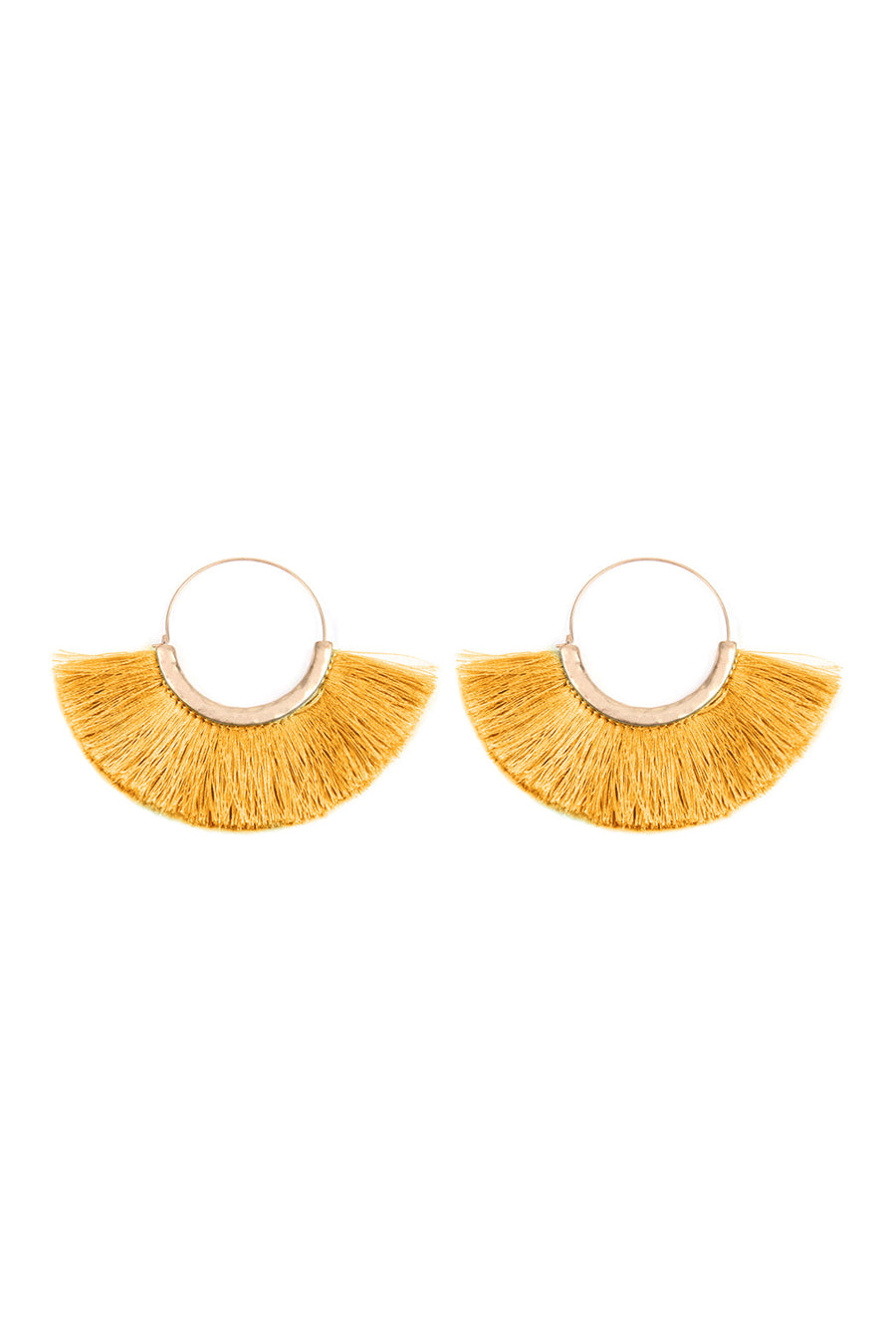 Fan Tassel Hoop Earrings- 9 Colors