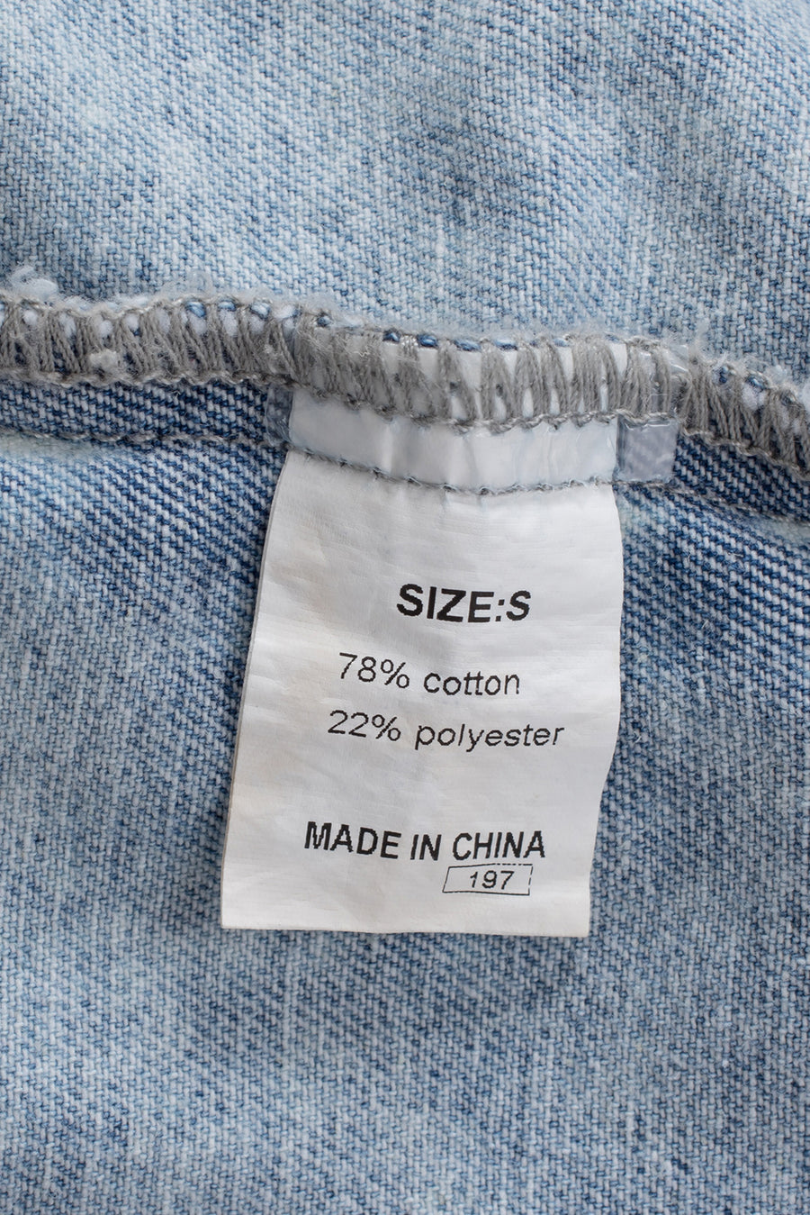 Light Blue Distressed Ripped Raw Hem Denim Jacket