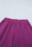 Striped Ribbed Short Sleeve T-Shirt and Shorts Set- 3 Colors