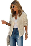 Apricot Sequin Zip-Up Jacket