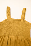 Ginger Smocked Sleeveless Wide Leg Jumpsuit with Pockets