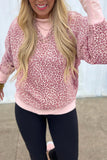 Leopard Print Patchwork Crew Neck Sweatshirt- 3 Colors
