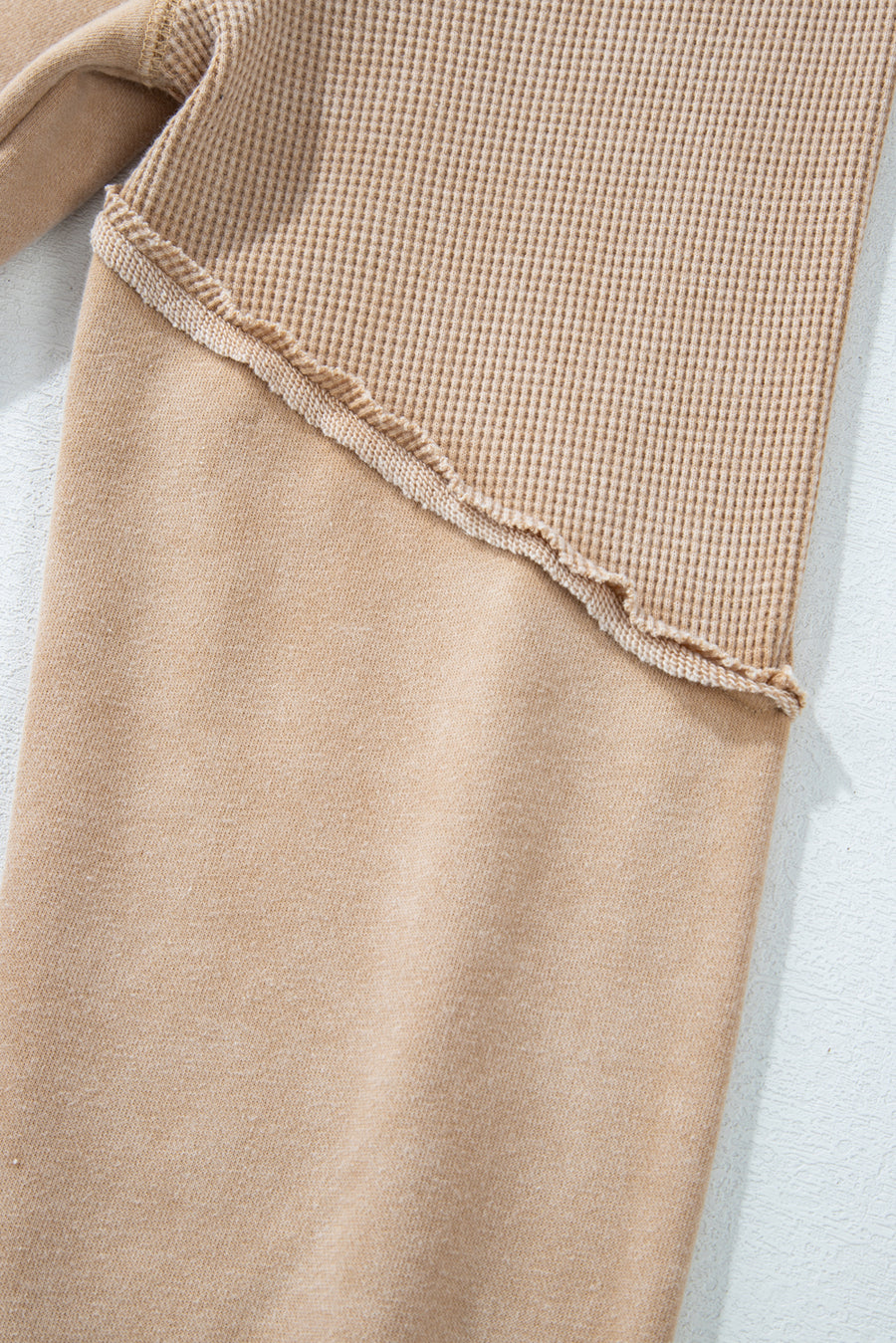 Waffle Knit Patchwork Raglan Sleeve Sweatshirt- 3 Colors