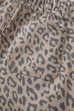 Leopard Print Drawstring Barrel Leg Jeans with Pockets- 2 Colors