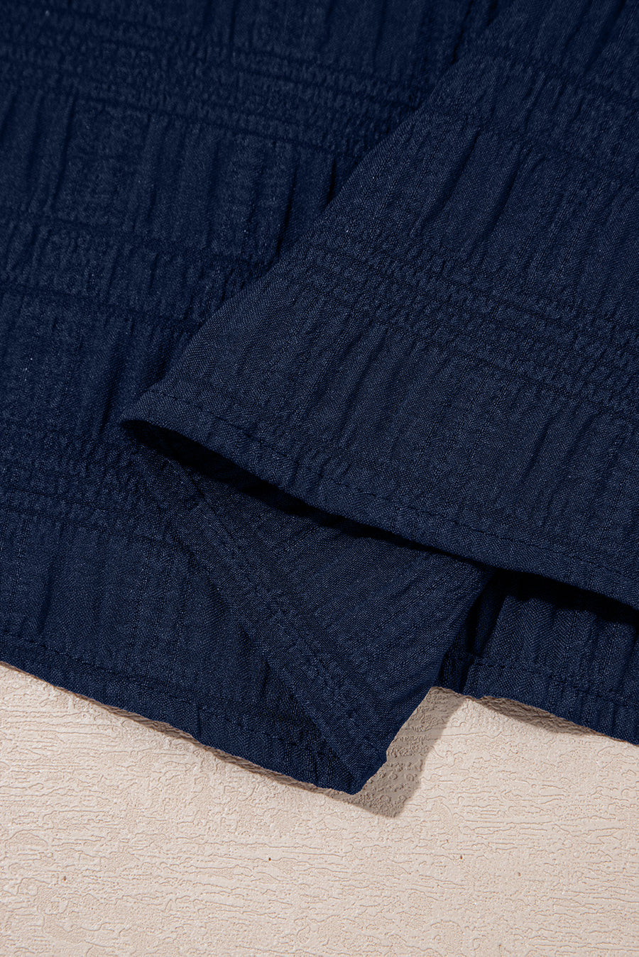 Textured Ruffle Blouse and Shirred High-Waist Shorts Set- 5 Colors