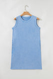Mineral Wash Tank Mini Dress with Pockets- 3 Colors