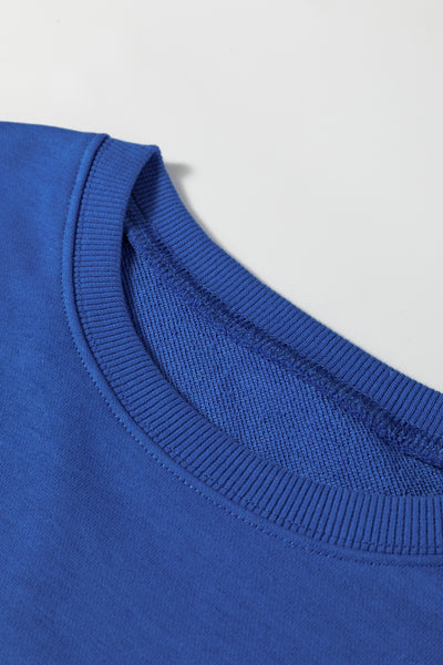 Tillandsia Purple Varsity Stripe Detail Drop Shoulder Pullover Mini Skort Set