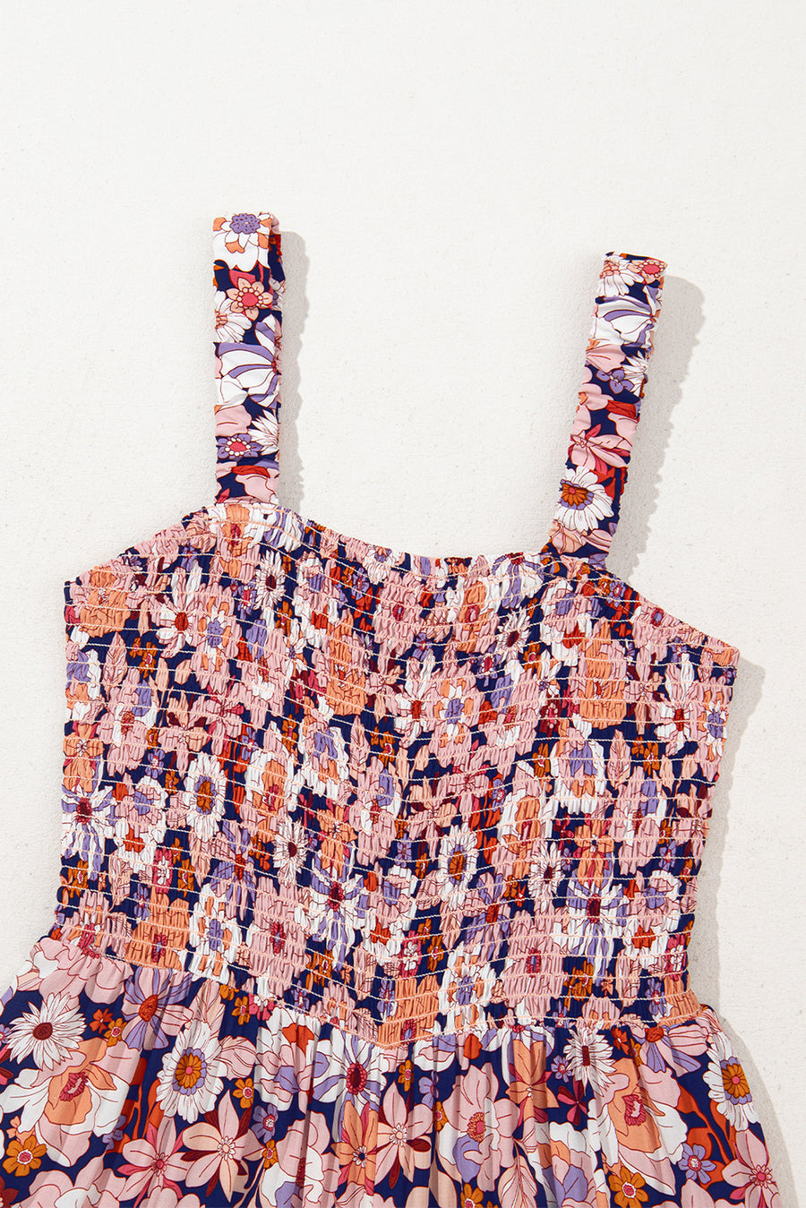 Floral Square Neck Stretch High-Waist Jumpsuit- 3 Colors