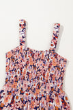 Floral Square Neck Stretch High-Waist Jumpsuit- 3 Colors
