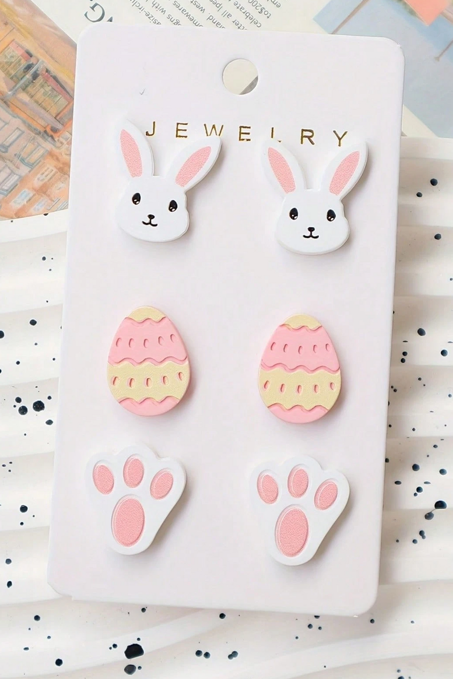 Pink Easter Post Earrings Trio