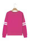 Varsity Striped Sleeve Loose Fit Sweatshirt- 8 Colors