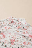 Floral Mock Neck Long Sleeve Mesh Blouse- 2 Colors