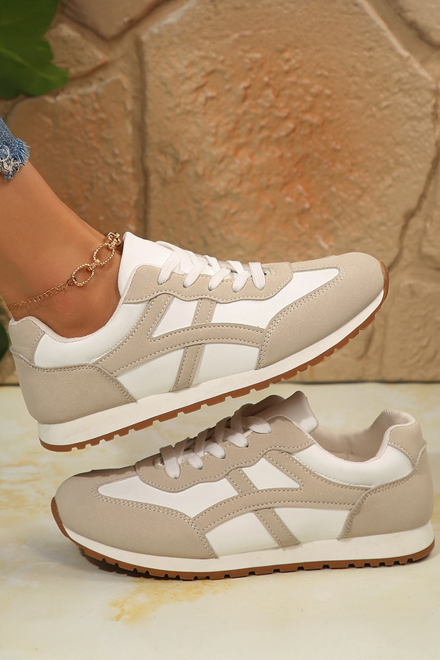 Oatmeal & White Sneakers