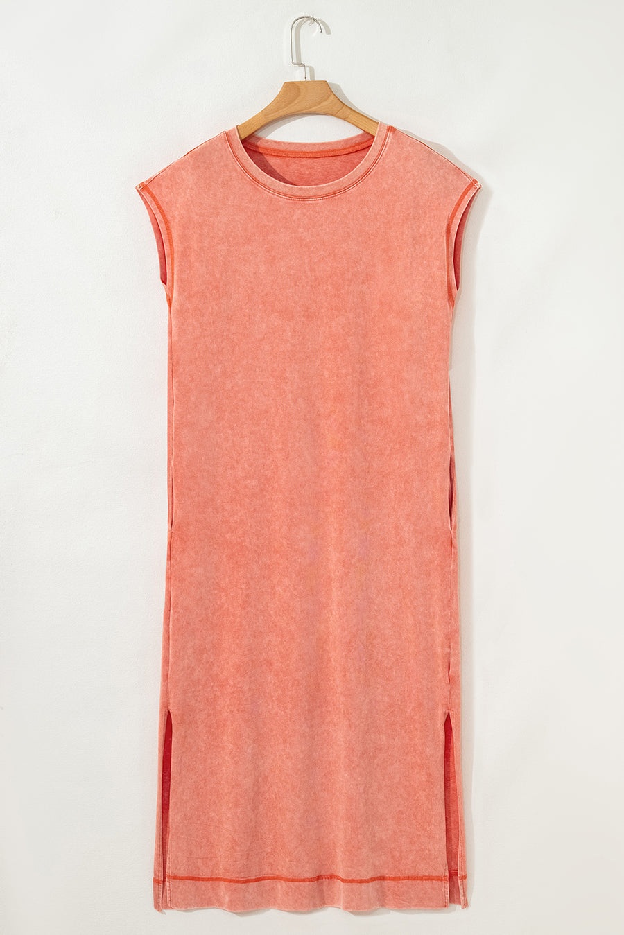 Mineral Wash T-Shirt Dress with Pockets- 3 Colors