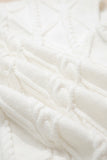 White Pearl High Neck Textured Knit Sweater Vest