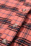 Green Plaid Long Sleeve Collar Shirt Shacket
