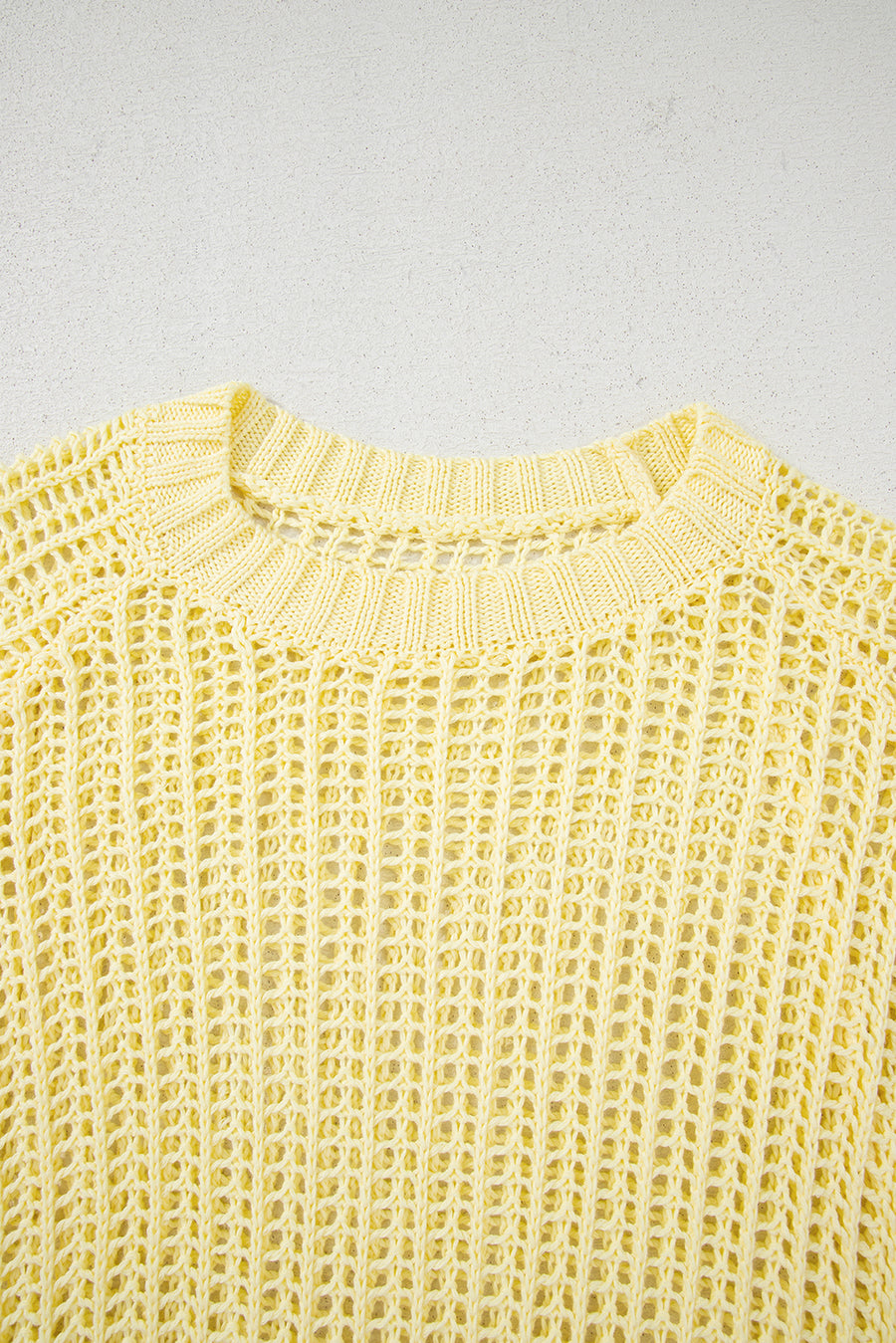 Side Tie Crochet Knit Short Sleeve Sweater- 2 Colors