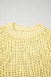 Side Tie Crochet Knit Short Sleeve Sweater- 2 Colors