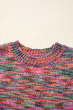 Purple Space Dye Yarn Crew Neck Sweater